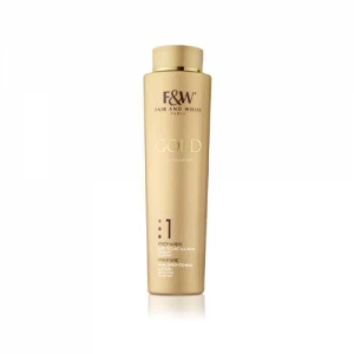 Fair & White Gold AHA Brightening Lotion Step #1 - Clears devitalized skin - 350ml / 11.8 fl oz