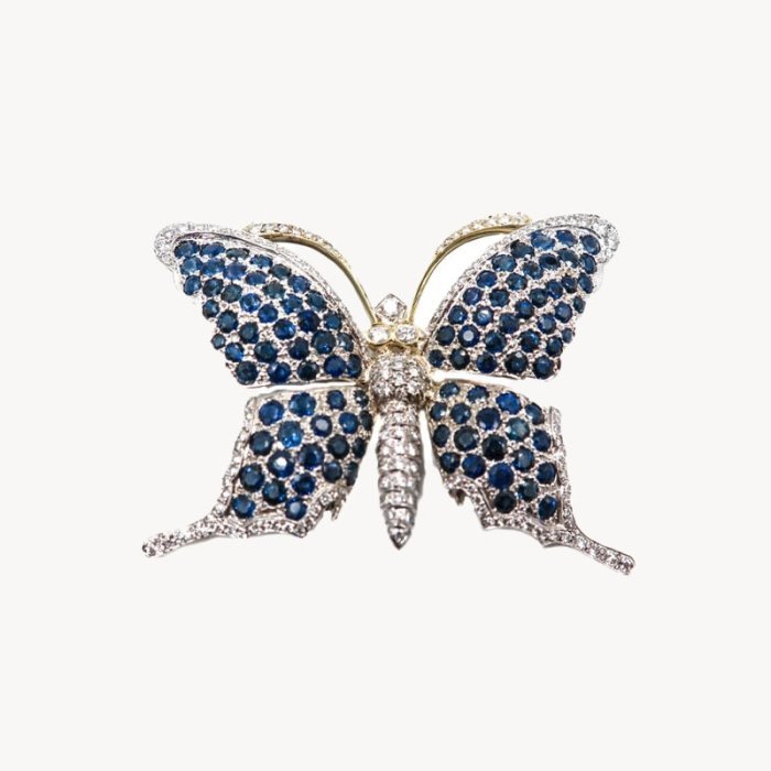Sapphire Butterfly Brooch