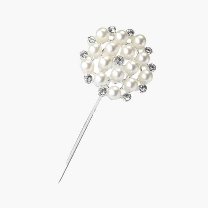 Round Pearl Cluster Brooch