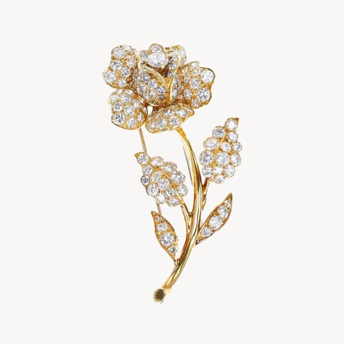 Gold Rose Brooch