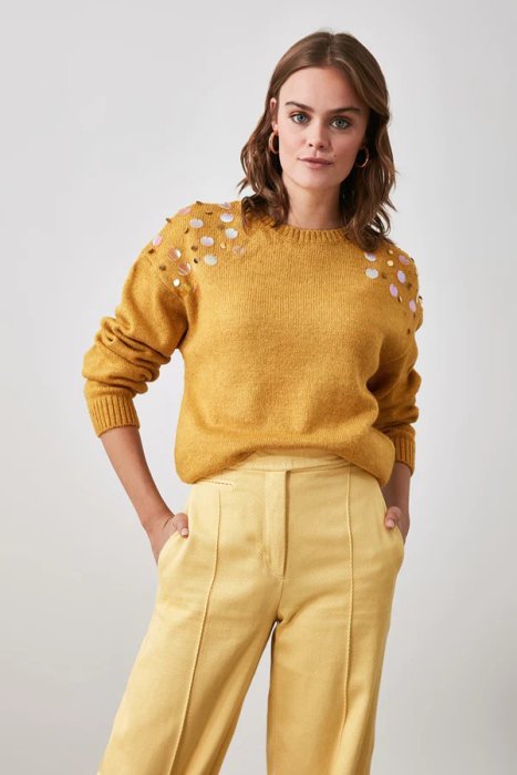 Yellow Knitwear Sweater