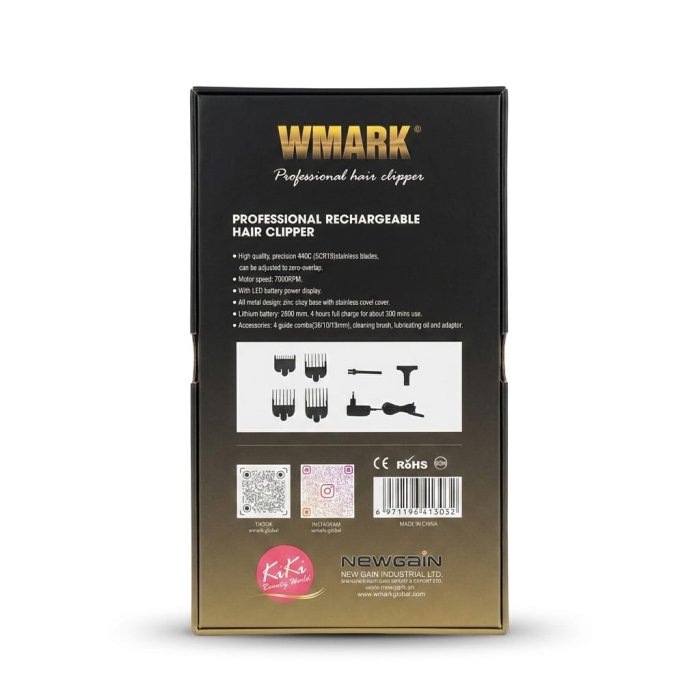 WMARK NG-115 Professional Hair Clipper Cordless