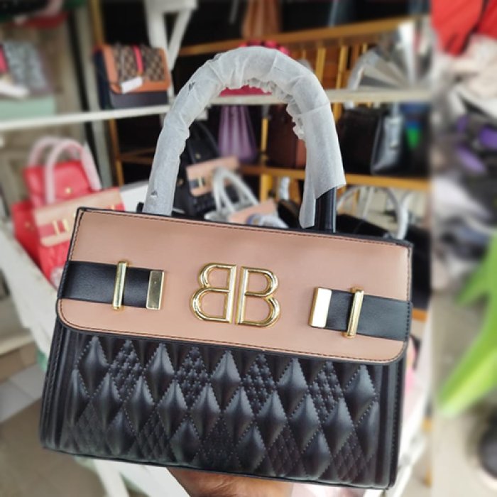 Quilted Two-Tone Luxury Top-Handle Handbag