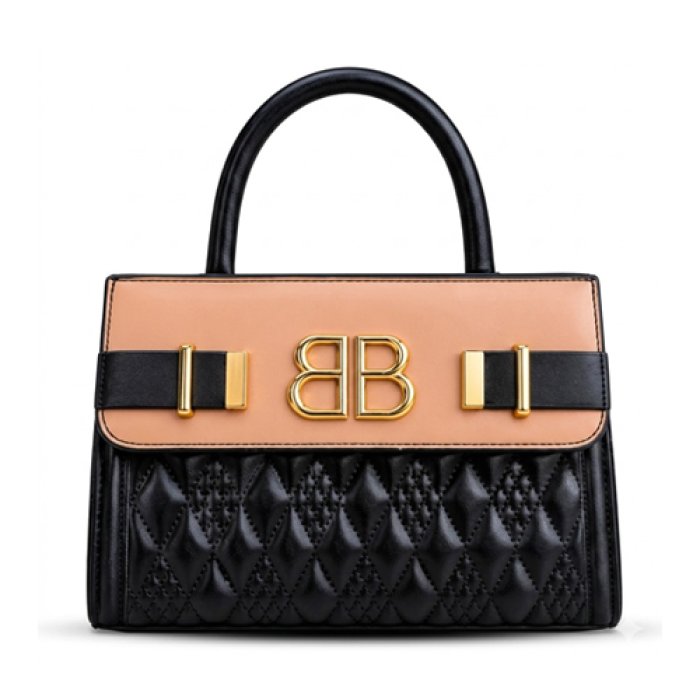Quilted Two-Tone Luxury Top-Handle Handbag