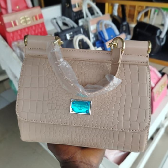 Croc Satchel Handbag Taupe Beige Siena