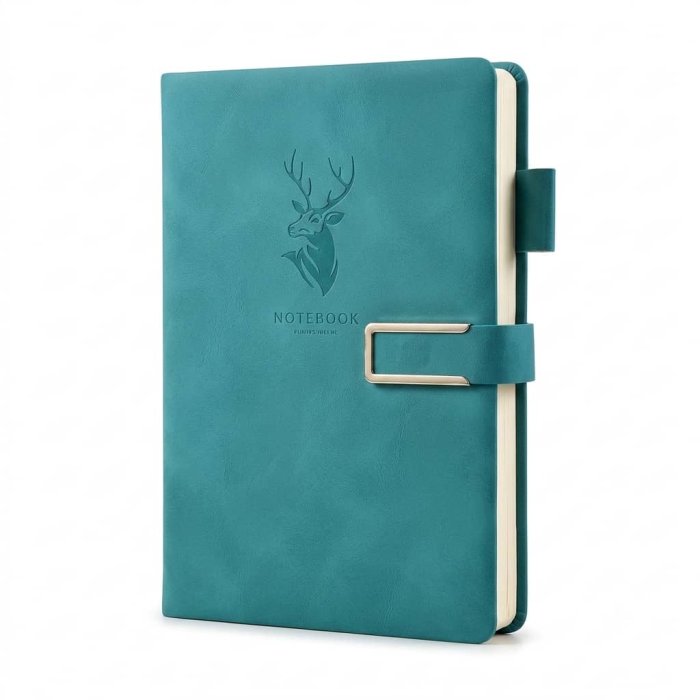Embossed Stag Leather-Style Notebook