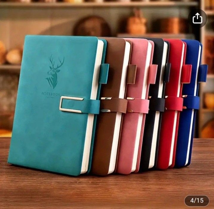 Embossed Stag Leather-Style Notebook