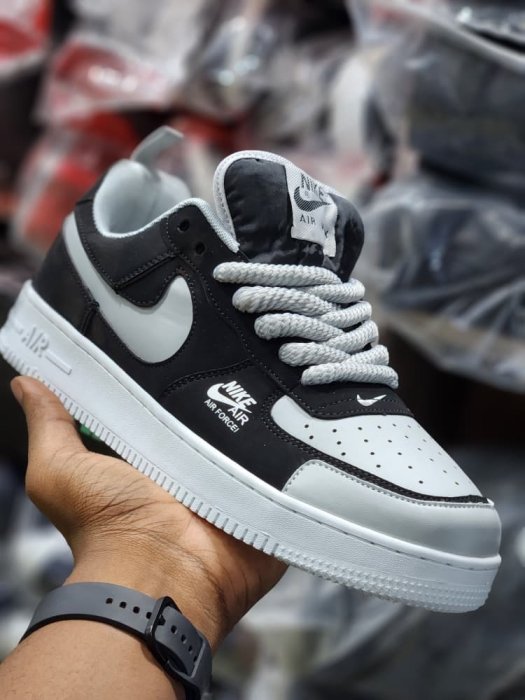 Nike Air Force 1 Black and Grey Sneakers