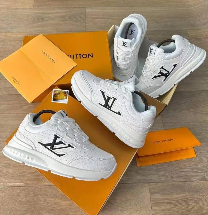 Louis Vuitton White and Black Trainers