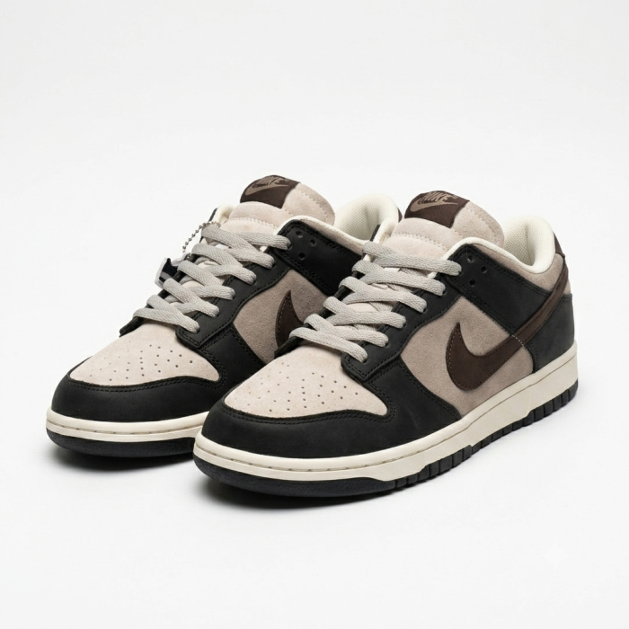 Nike Dunk Low Retro 'Panda' in Brown and Beige Suede