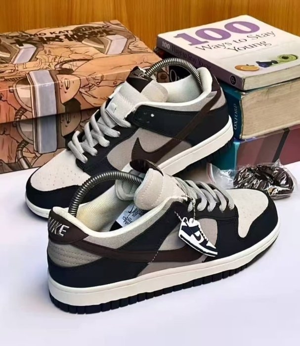 Nike Dunk Low Retro 'Panda' in Brown and Beige Suede