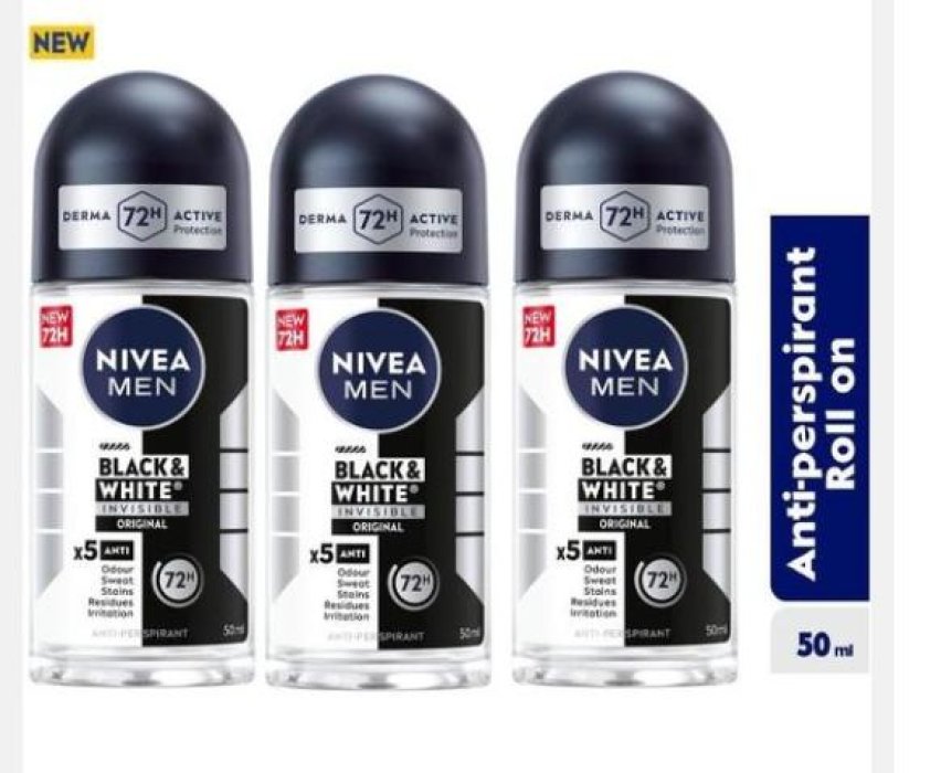 NIVEA MEN Black & White Invisible Original Anti-Perspirant Roll-On - 50ml
