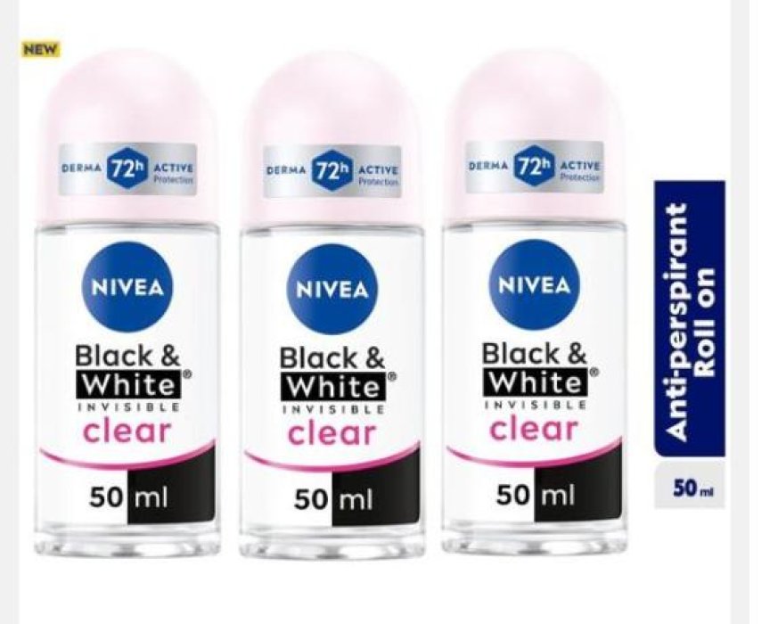 NIVEA Black & White Invisible Clear Anti-Perspirant Roll-On - 50ml