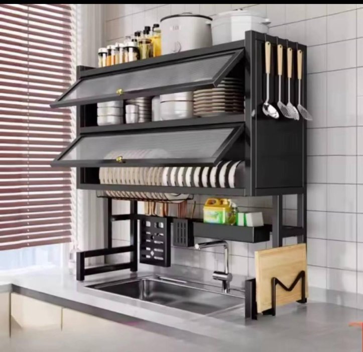 2layer dish rack over the sink