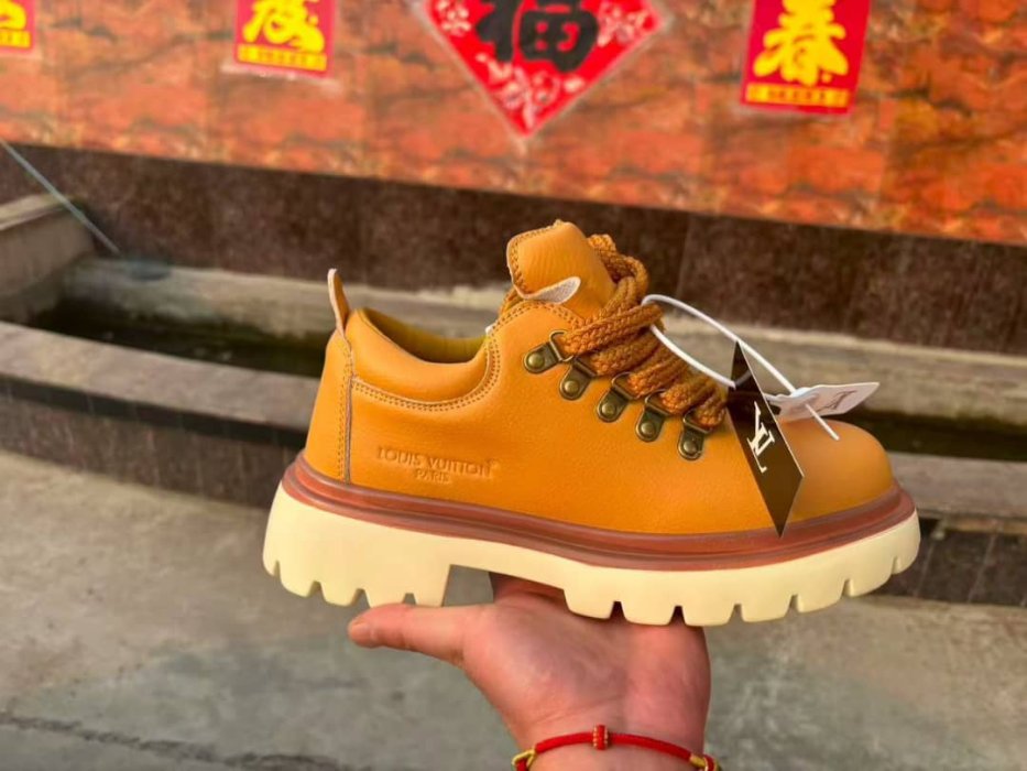 Louis Vuitton Paris Yellow Leather Boot Pair