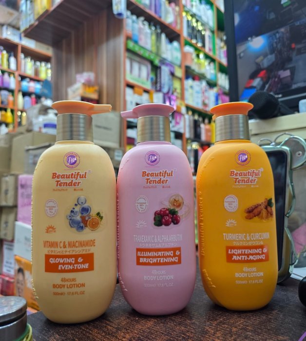 Beautiful Tender Body Lotion Set (Vitamin C, Tranexamic & Alpha Arbutin, Turmeric & Curcumin)