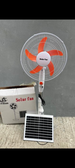 JX Golden Solar Fan Kit with Solar Panel & LED Bulb