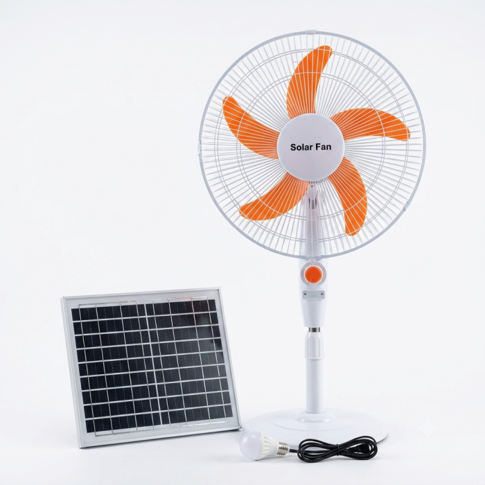 JX Golden Solar Fan Kit with Solar Panel & LED Bulb