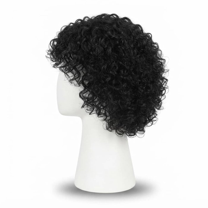 Short Kinky Curly Black Wig