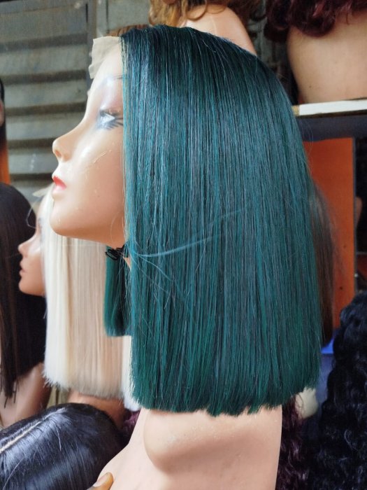 Dark Green Straight Bob Wig