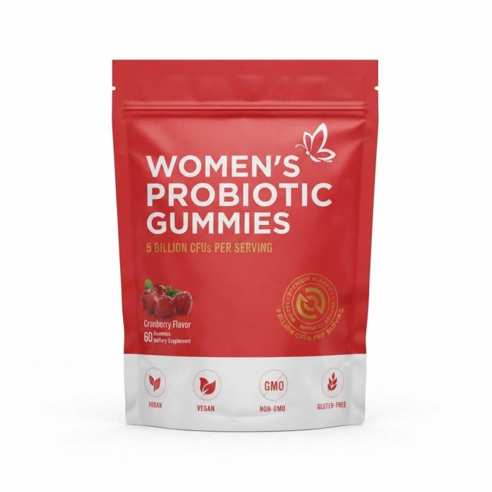 Women's Probiotic Gummies - Cranberry Flavor (60 Count)