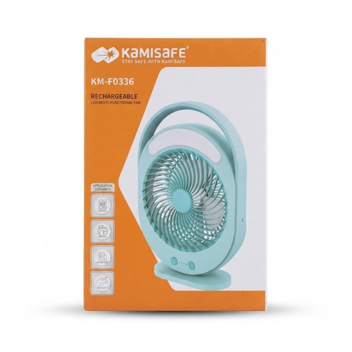 Kamisafe KM-F0336 Rechargeable LED Multi-Functional Fan