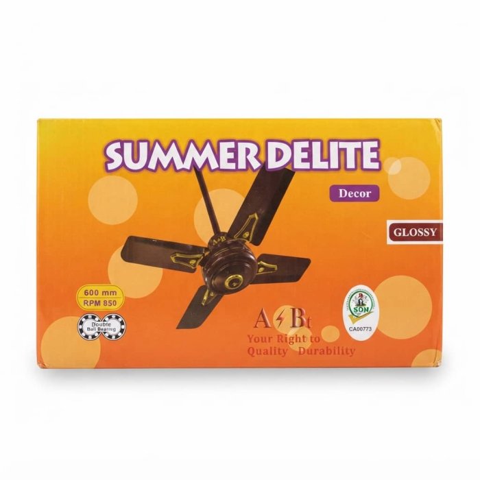 SUMMER DELITE Decor Glossy Ceiling Fan - 600mm