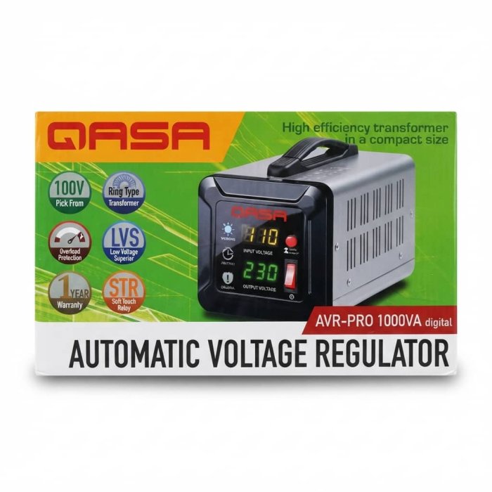 QASA AVR-PRO 1000VA Digital Automatic Voltage Regulator