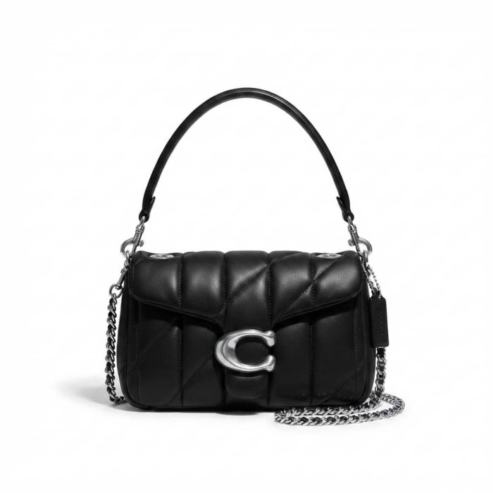 Coach Quilted Pillow Tabby Shoulder Bag 26 - Black