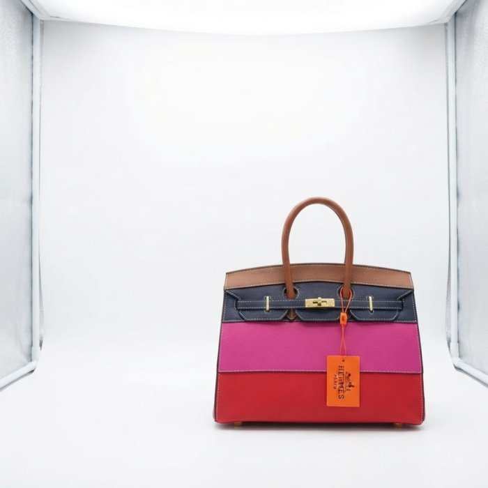 Hermès Birkin 30 Tricolore Gold/Indigo/Pink/Rouge