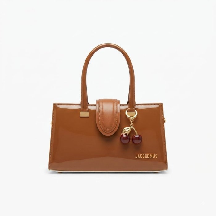 Jacquemus Le Chiquito Long Patent Bag - Brown