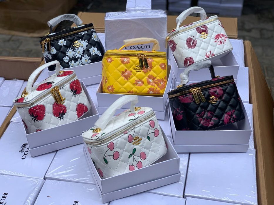 Coach Quilted Vanity Case with Strawberry and Cherry Print