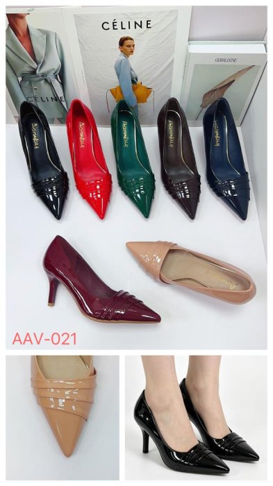 Aaronfaily Pointed-Toe Patent Leather Pumps (AAV-021)