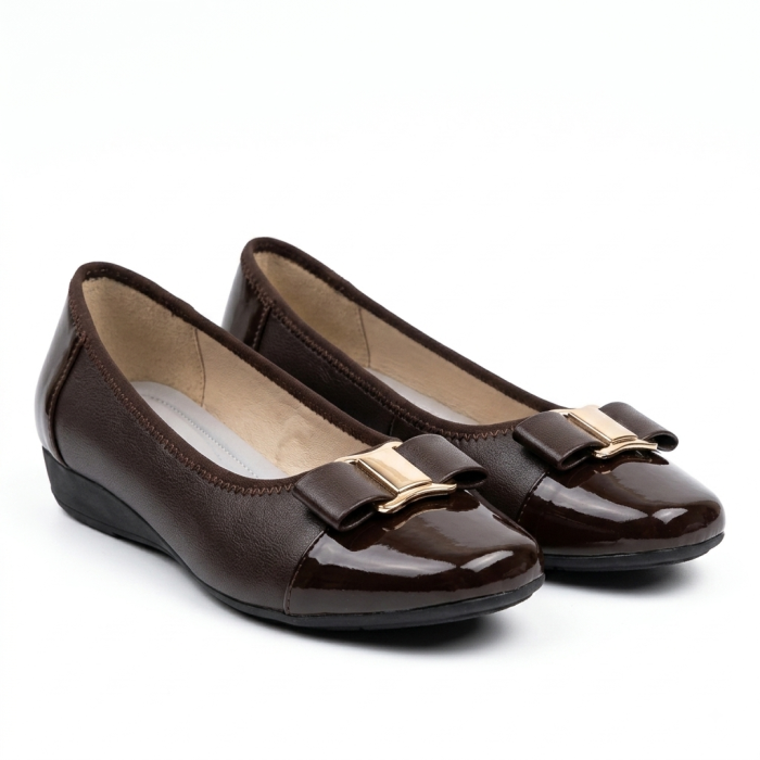 Classic Bow Cap-Toe Comfort Flat Shoes