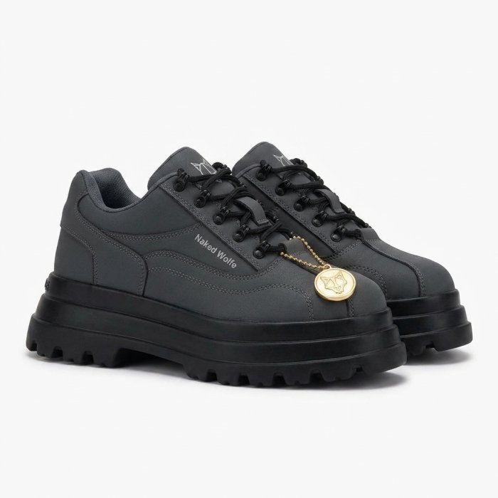Naked Wolfe Grey Chunky Platform Sneakers