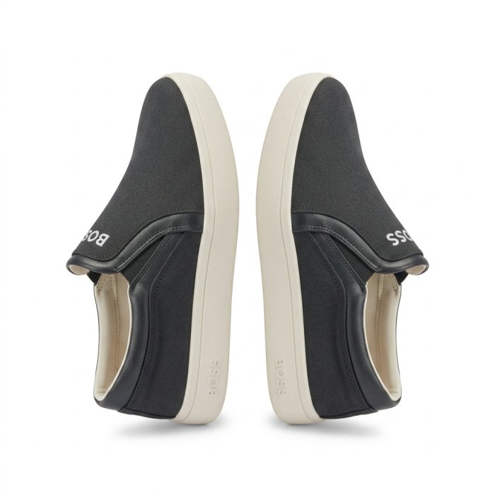 BOSS Canvas Slip-On Sneakers (Dark Grey)