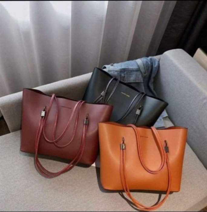 Women's Classic Brown Leather Tote Bag
