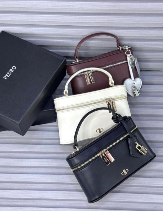 Pedro Black Structured Vanity Bag