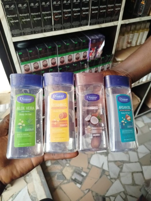 Disaar Body Oil Gel Set - Aloe Vera, Vitamin C, Coconut, and Argan Oil (200ml / 4 boxes)