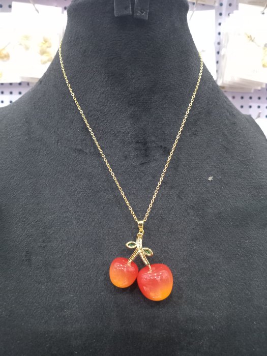 Stainless Steel Cherry Necklace