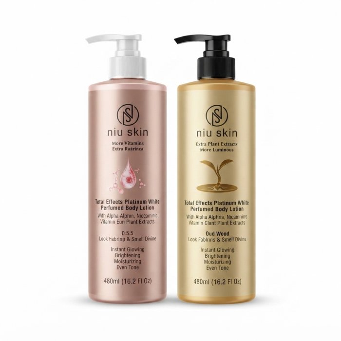 Niu Skin Total Effects Platinum White Perfumed Body Lotion Set