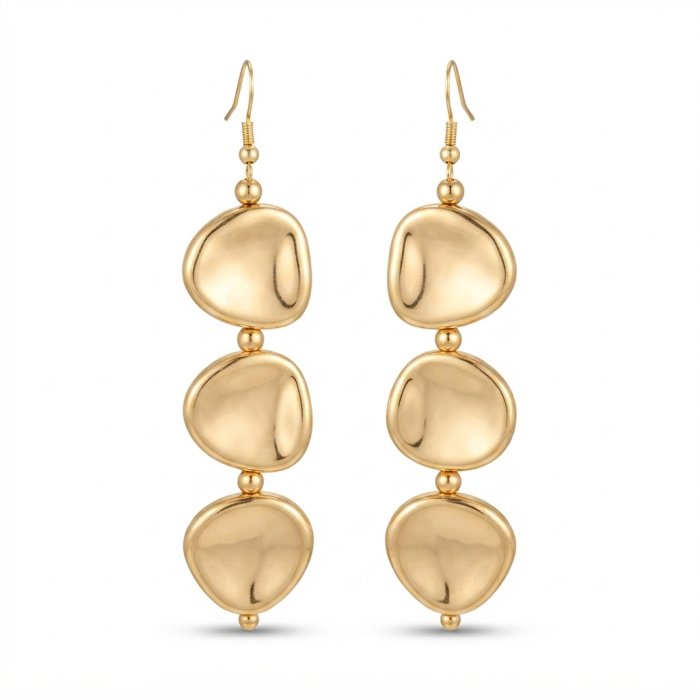 Gold-Tone Irregular Multi-Link Dangle Earrings