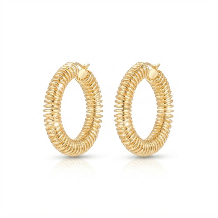 Dahlia Jewelry Gold-Tone Spiral Hoop Earrings