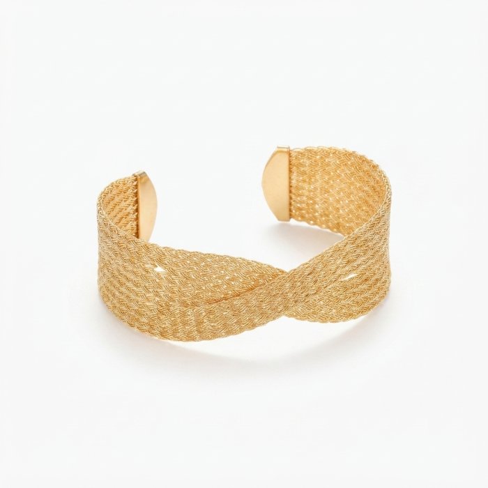 Dahlia Jewelry Gold-Tone Woven Mesh Cuff