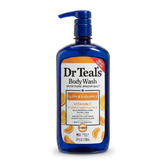 Dr Teal's Glow & Radiance Body Wash with Vitamin C & Citrus Essential Oils,