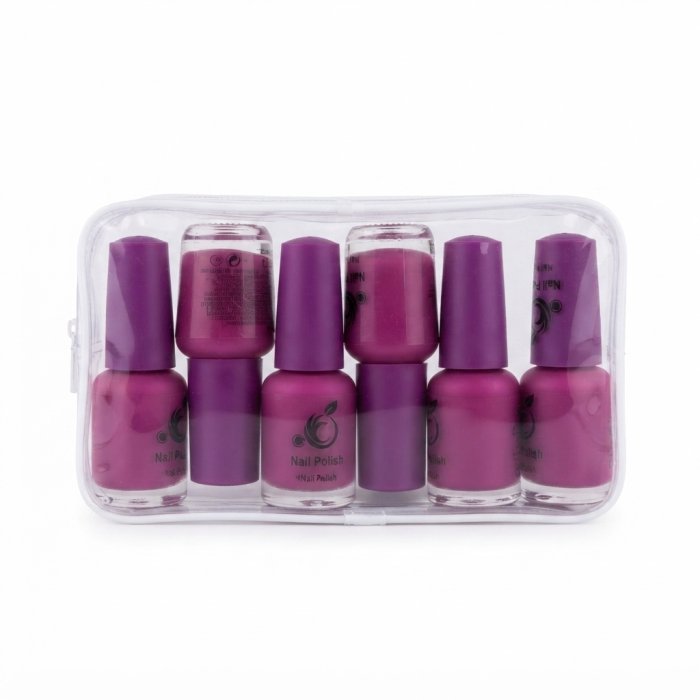 Vibrant Fuchsia Nail Polish Set - 6 Bottles