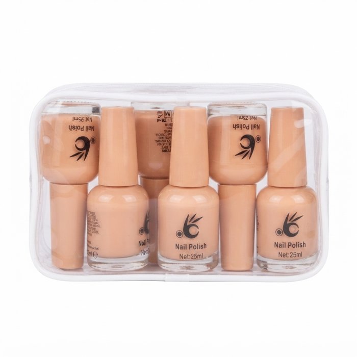 Nail Polish Set - 6 Nude Shades (25ml Each)