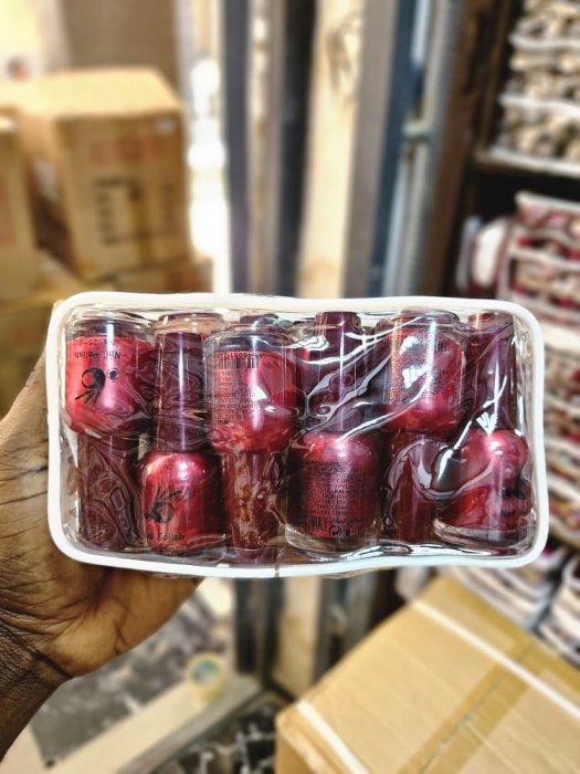 Metallic Red Nail Polish Set in Clear Pouch - 6 Bottles (25ml Each)
