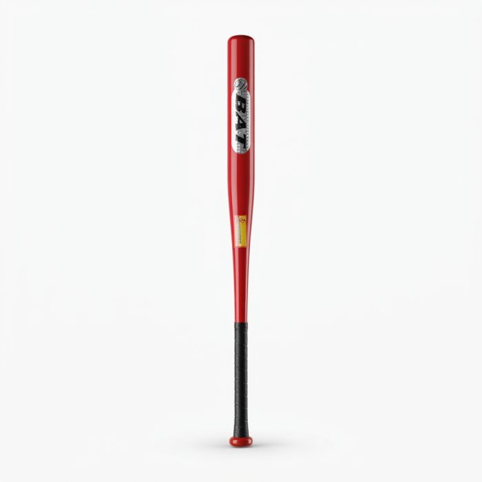 Performance Red Baseball Bat with Black Handle Grip