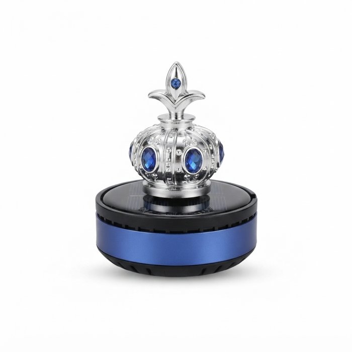 Solar-Powered Crown Car Aroma Diffuser with Blue Gems